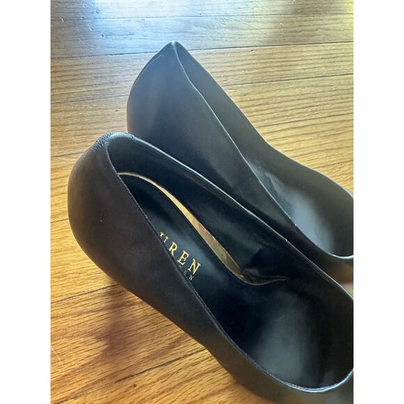 Lauren Ralph Lauren Harper Black Leather Pumps – Classic Heels 8.5B - Picture 2 of 9